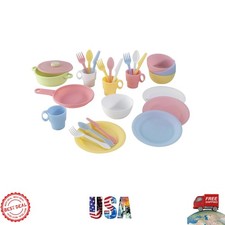 Durable 27-Piece Kitchen Play Set in Pastel Colors Perfect Gift for Ages 18