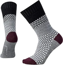 Smartwool Everyday Popcorn Cable Women's Crew Socks, Black, Large