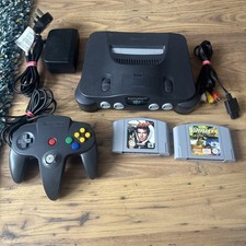 N64 Console W/ official black controller & 2 games (including Goldeneye)