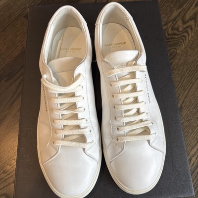 Saint Laurent Andy white Men's leather Sneakers shoes 42/US 9