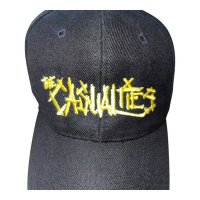 未使用 DEAD STOCK 90s  LONG BILL CAP Vintage 90s The Casualties Wool Blend SnapBack Hat Cap Death Metal