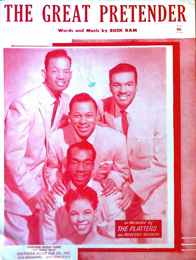 THE PLATTERS THE GREAT PRETENDER SHEET MUSIC 1955 eBay