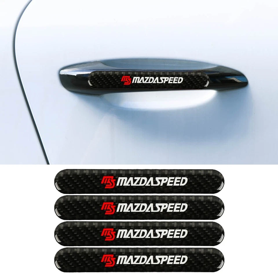 Nuevo 4 PIEZAS Mazdaspeed Real Fibra de Carbono Negro Guardabarros Laterales Puerta Foto 2 de 4