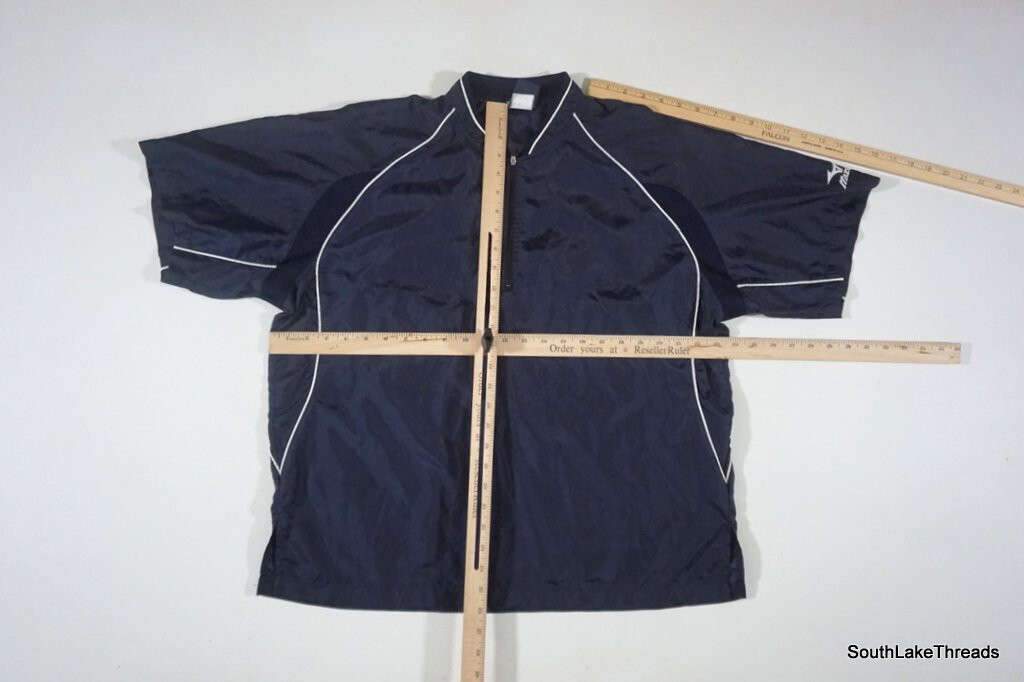 ⭐︎　27cm VTG Mizuno 1/4 Zip S/S Windbreaker Size Men's Small Navy Blue