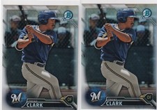 LOT (2) REFRACTORS 2016 BOWMAN CHROME RC TRENT GRISHAM SAN DIEGO PADRES S3891