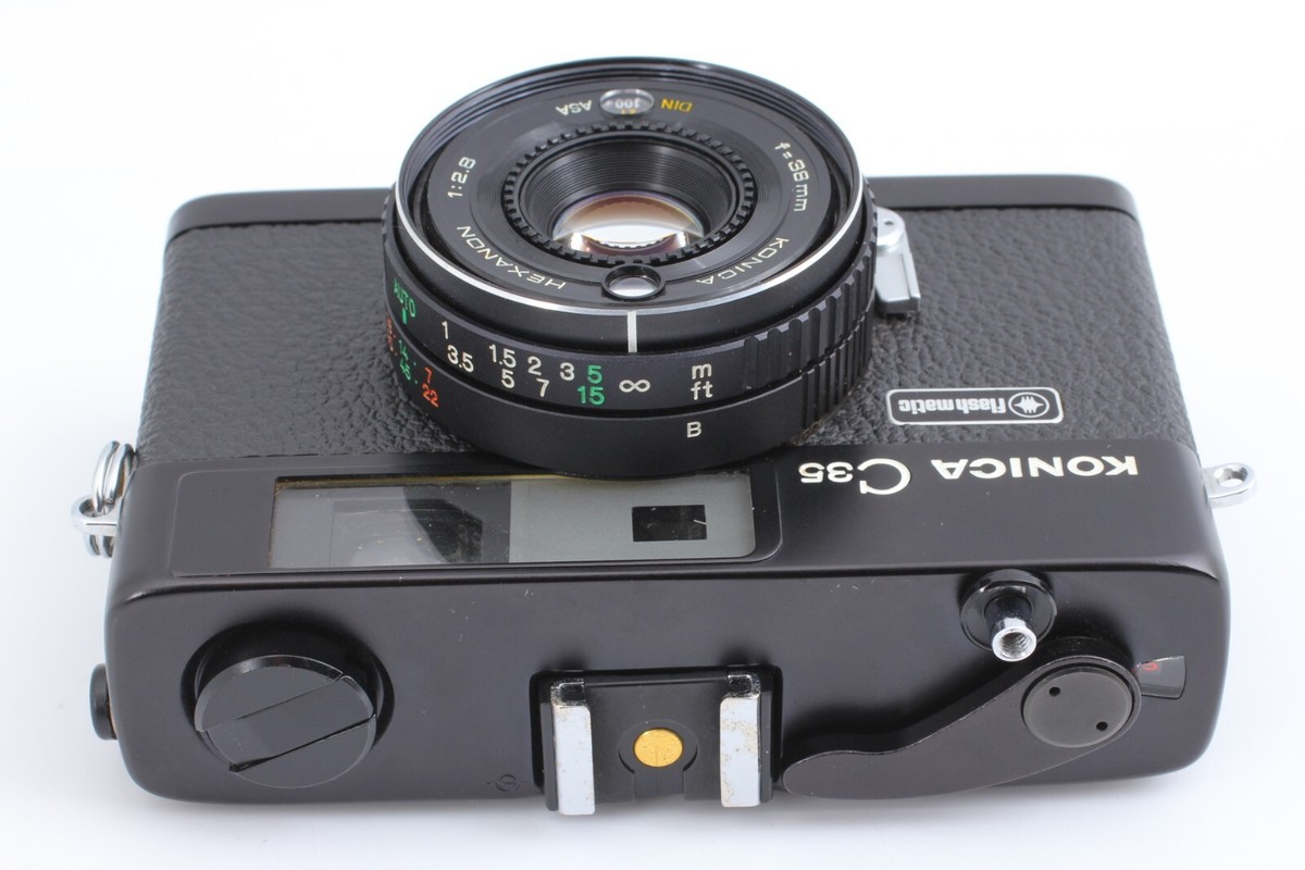 Exc+5】Konica C35 Flash matic Black HEXANON 38mm f2.8 Film