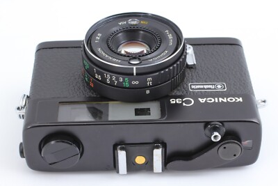 Exc+5】Konica C35 Flash matic Black HEXANON 38mm f2.8 Film camera