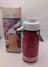 Vintage NEW Air Pot Coffee Dispenser Red Peacock Vacuum Hot / Cold Beverage