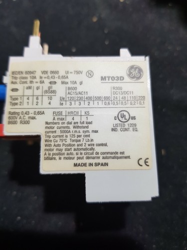 GE GENERAL ELEKTRISCHES ÜBERLADERELAIS MT03B MT03C MT03D MT03G MT03N MT03R - Bild 5 von 15