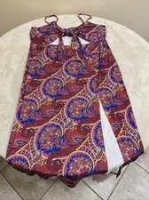 SHEIN Curve Womans Purple FRONT TIE Floral STRETCH Dress Size 3XL NEW!
