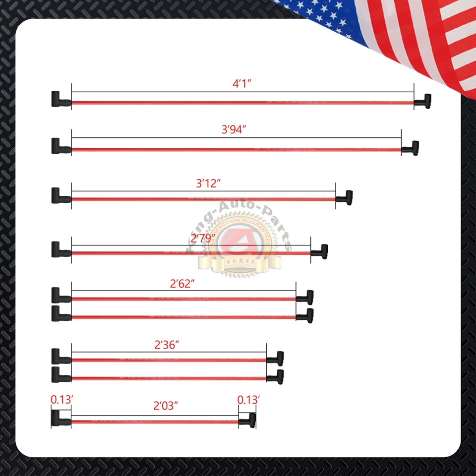 8.5MM Spark Plug Wire Set For Chevrolet Chevy GM Small Block 283 305 307 327 350 Foto 3 de 4