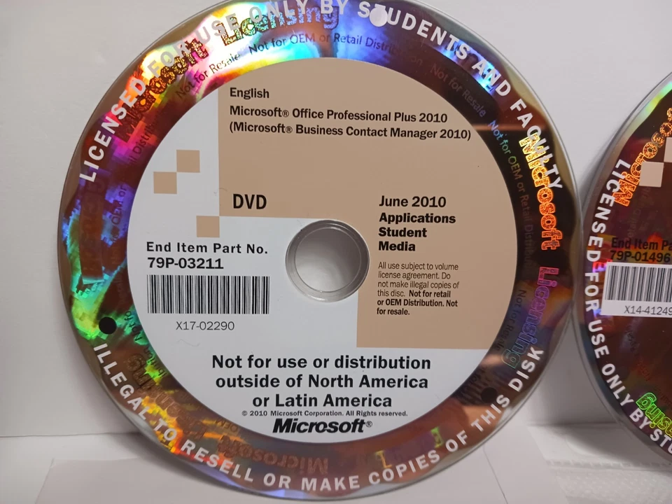 Lot of 3 Orig Microsoft Proffesional Office Install Discs - Not for Resale Rare  - Image 2 of 4