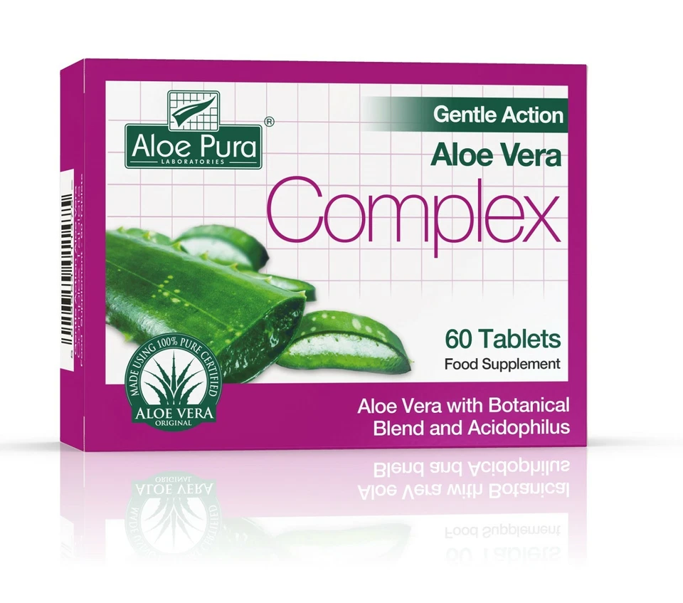Aloe Pura Gentle Action Aloe Vera Complex Tablets 180 (3 X 60) BBE 04/2027