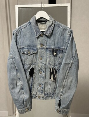 Versace Jean Couture Men's Customized Patchwork Distressed Denim