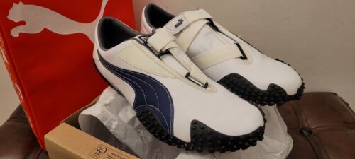 PUMA MONSTER LEATHER WHITE/BLUE EU42.5 UK8.5 US9.5 - Picture 1 of 3