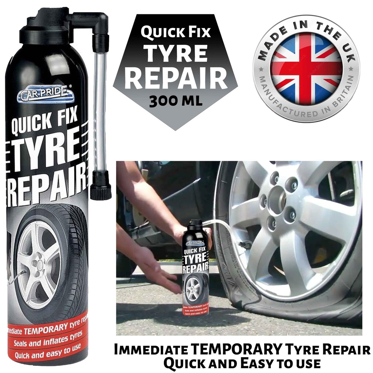 1X 151 Puncture Repair Kit Quick Fix Car Emergency Temporary Flat Tyre 300ml