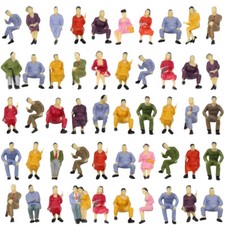 50pcs Model Trains O Scale 1:43 Seated Figures People Passenger Sitting P4302