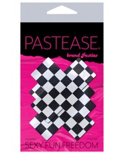 Checker Cross Nipple Pasties - Black/White - Easy to Apply - Comfortable Wear