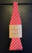 Bow Tie Salt + Dapper - Brand New Red Checkered Self-Tie BowTie Formal Wear