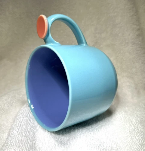 Lindt-Stymeist Colorways Vintage Thumbprint Mug Turqoise w Blue w/tag orig owner