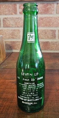 Vintage 1952 7 Up Soda Bottle From Madison Illinois With Swimmer
