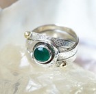 Breit 1,2 Handarbeit Ring Silber 53 54 59 Silberring Antik Design Smaragd Grün 