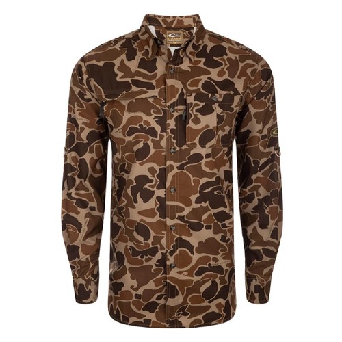 Drake Waterfowl 8-Shot Flyweight Long Sleeve Shirt CHOOSE SIZE AND CAMO - Picture 4 of 5