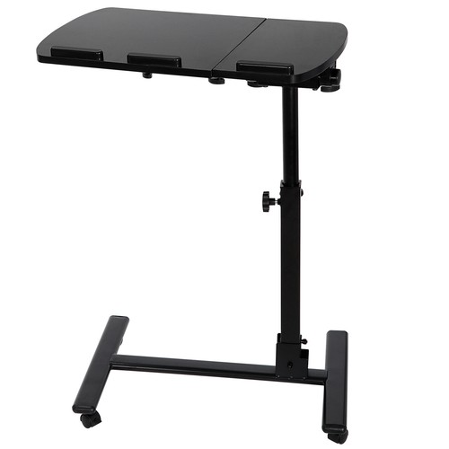 Overbed Bedside Desk Mobile Rolling Laptop Stand Overbed Table with Wheels Black - Picture 21 of 24