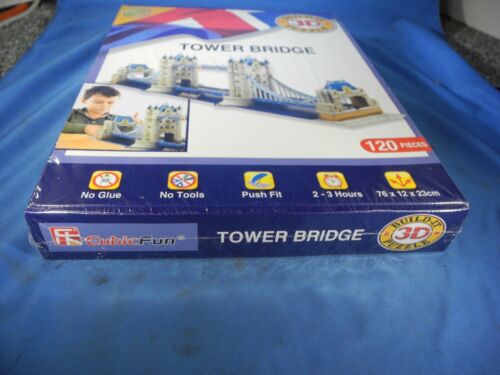 New Sealed London Tower Bridge 3D Build-It Puzzle 120 Pieces by CubicFun - Picture 5 of 5