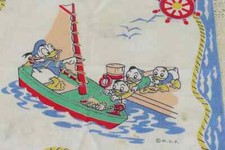 Vintage Child's Hanky Hankie Donald Duck and Nephews Walt Disney Productions