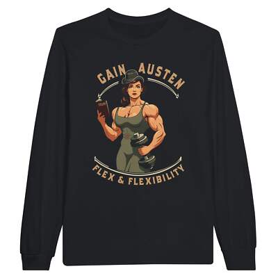 GAIN AUSTEN - Unisex Langarm-T-Shirt Schwarz
