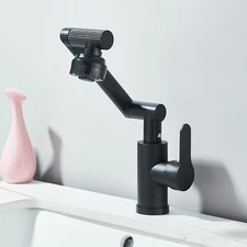 Bathroom Kitchen Universal Faucet Single Hole Robotic Arm Basin Swivel Mixer Tap