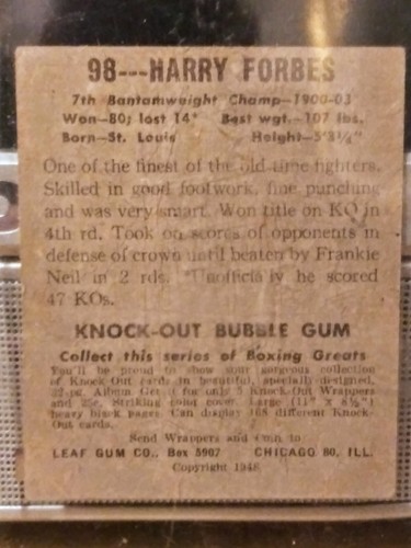 1948 Leaf Knock-Out Bubble Gum #98 Harry Forbes VG/VGEX 552523 - Picture 2 of 2