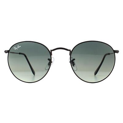 Ray-Ban Sonnenbrille Round Flat Lenses 3447N 002/71 Schwarz Grau Verlauf 50mm