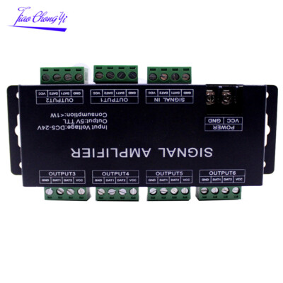 5-24V 6 channels SPI signal synchronizer amplifier For WS2811 WS2812 LED strip