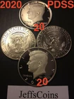 2020 P D S S Kennedy Half Dollar 2x Biz Strike + 99.9% Silver & Clad Proof PDSS