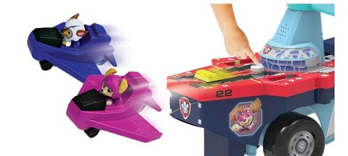 Paw Patrol Aircraft Carrier Ride on with Two Launchable Jet Vehicles, Multicolor - Picture 3 of 5