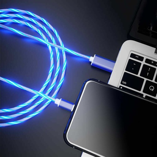 LED Charging Cable Light USB Data Sync Fast Charge For iPhone Android Type-C 3ft - Photo 12 sur 14