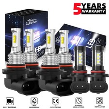 For RAM 1500 Classic 2019-2020 White Front LED Headlight High Low + Fog Lights