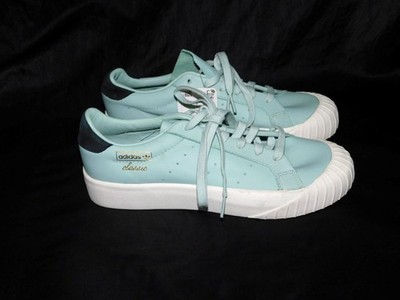 Adidas Size 7.5 NWT Mint Green Everyn Sneakers Leather Tennis Shoes NEW 39.5