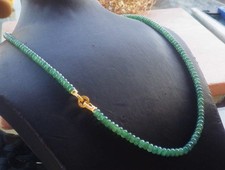 Certified Natural Green A Jade Jadeite Circle Bead Necklace 23 inches 122861 TS