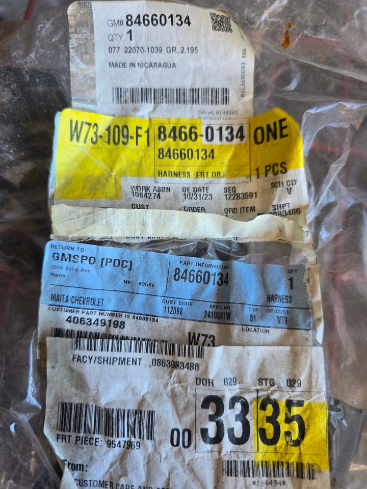 Arnés de cableado sensor alarma objeto delantero genuino GM 84660134 Foto 4 de 4