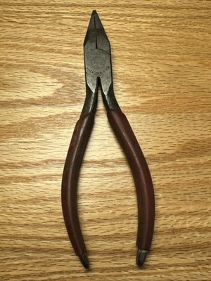 VINTAGE UTICA 6'' R-2291 W.E. Co. NARROW PRECISION NEEDLE NOSE PLIERS VGC USA