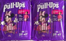 Huggies Girls Pull Ups 3T-4T 56 COUNT / 32-40lbs - Minnie Mouse Lot Of 2 New