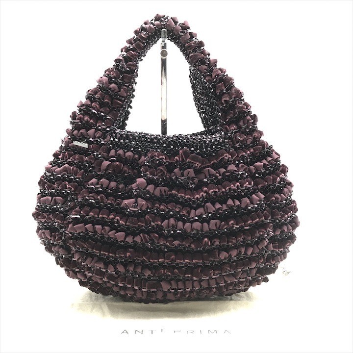 ANTEPRIMA Purple Velver Wire Handbag for Women in Good Condition