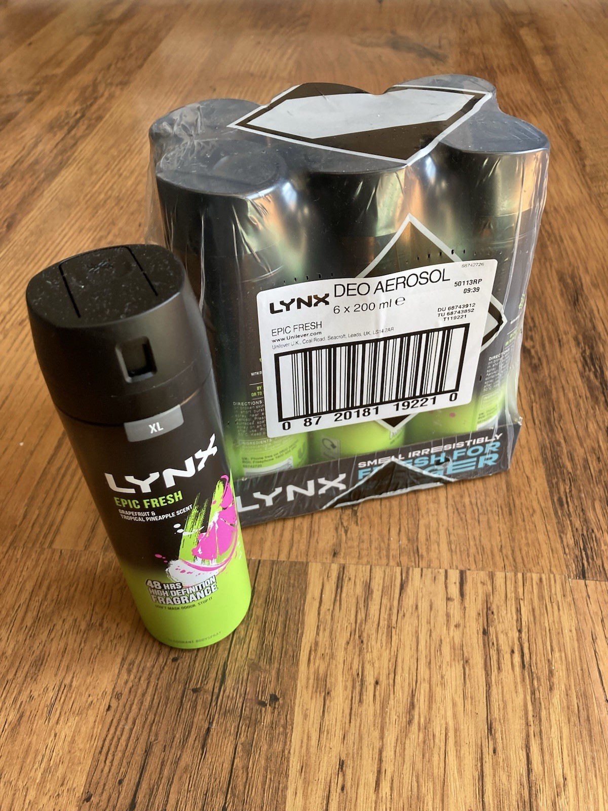 Lynx Epic Fresh 6 Grapefruit Tropical Pineapple XL 200ml Deodorant Bodyspray 48