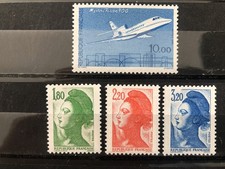 Lot  de 4 Timbres 1985 Grandes réalisation n° 2372Type Liberté de Delacroix