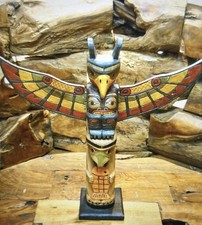 Wooden Statue Tribal Eagle Native American Indian Ethnic Totem 50 cm