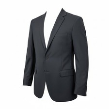 Lands' End Blazer Mens 44 Tall Navy Blue Wool Blend Stretch Traditional Fit NWOT