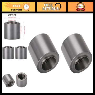 1/2'' NPT Female Pipe Thread Steel Weld-On Bung Fitting Adapter - 2 Pack